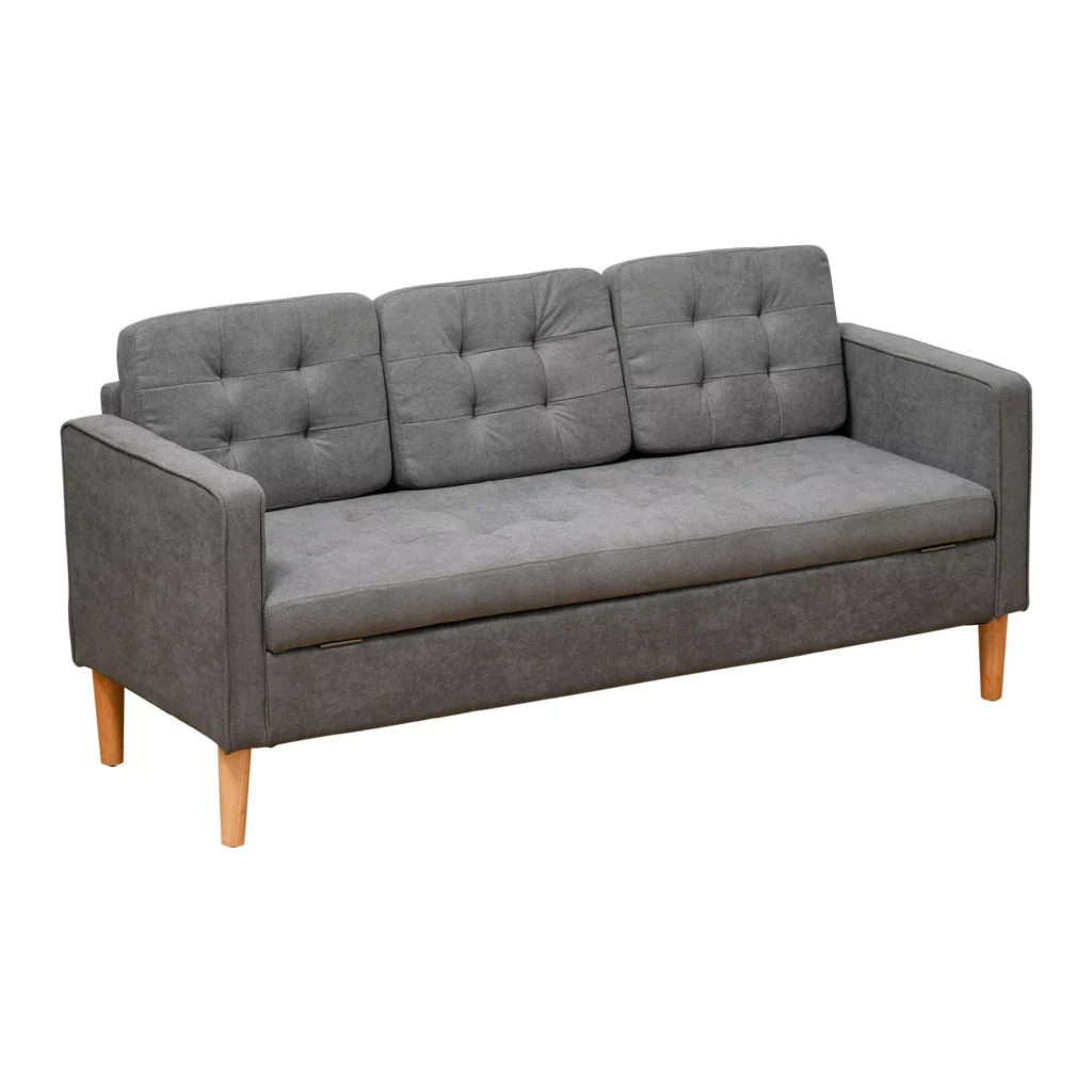3 vietų sofa - pilka 166,5 x 62 x 82 cm
