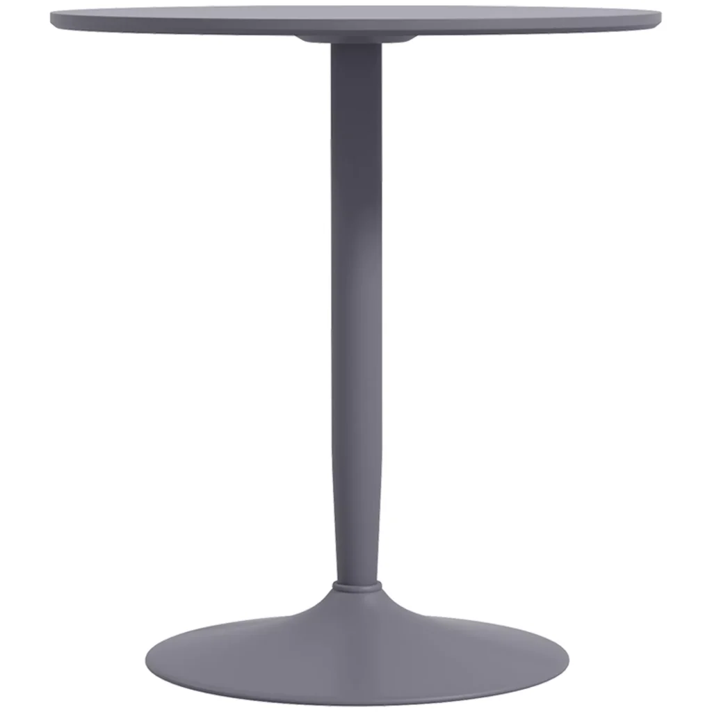 HOMCOM Valgomasis stalas, apvalus virtuvės stalas, modernus valgomasis stalas 2 asmenims, baro stalas su plienine koja, neslystantis pėdos padėklas, mažoms erdvėms, svetainei, Ø70 x 75 cm, pilka