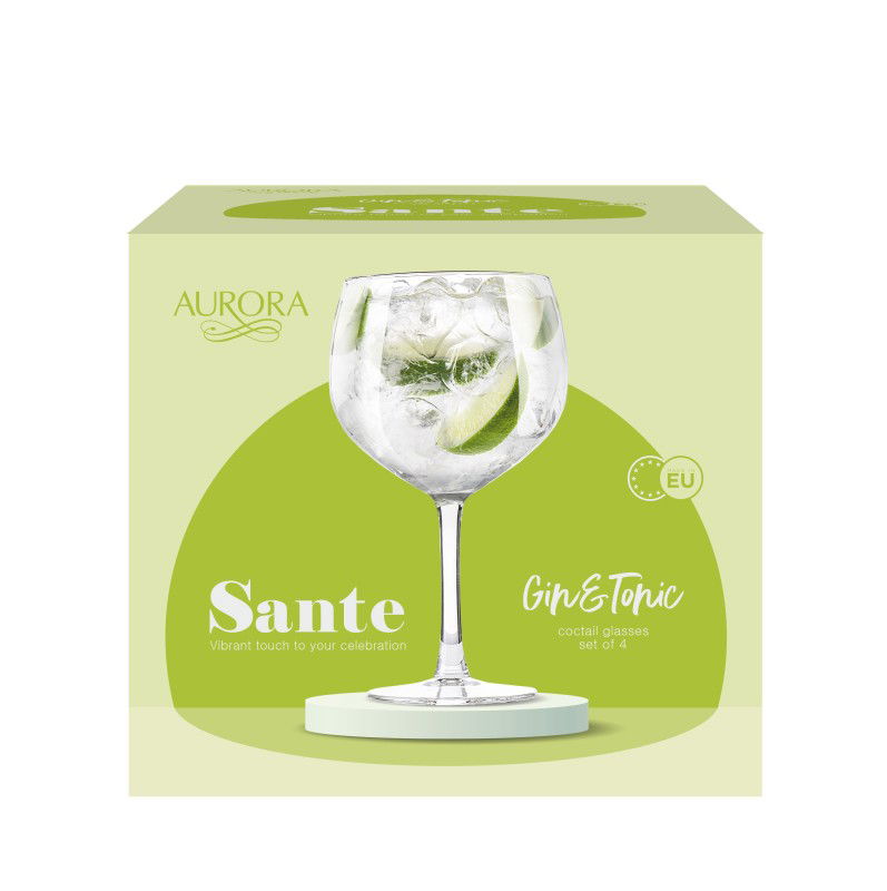 Kokteilių taurės AURORA SANTE GIN TONIC, 560 ml, 4 vnt.