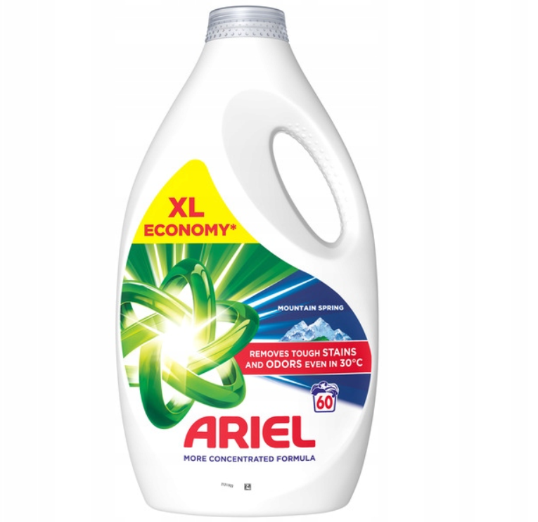Skystas skalbiklis ARIEL Mountain Spring, 60 skalb., 2,7 l