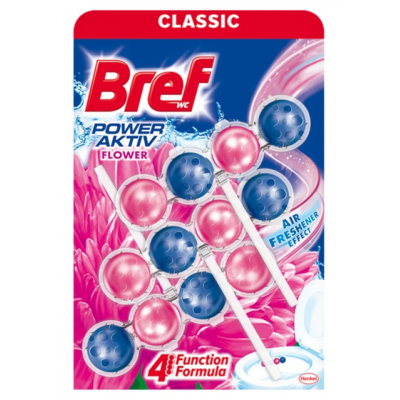 WC valiklis - gaiviklis BREF Power Aktiv Flowers 3 x 50 g
