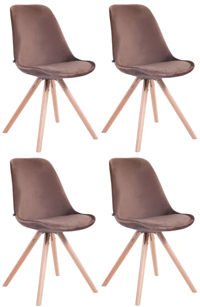 4 kėdžių rinkinys Toulouse velvet round natura