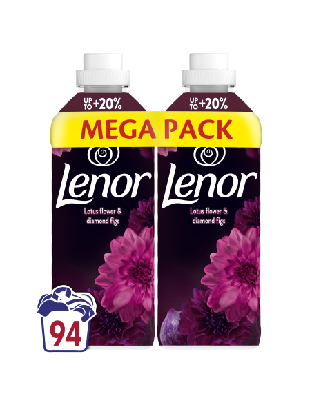 Minkštiklis LENOR Lotus Flower & Diamond Figs, 2 x 47 skalb., 2 x 987 ml