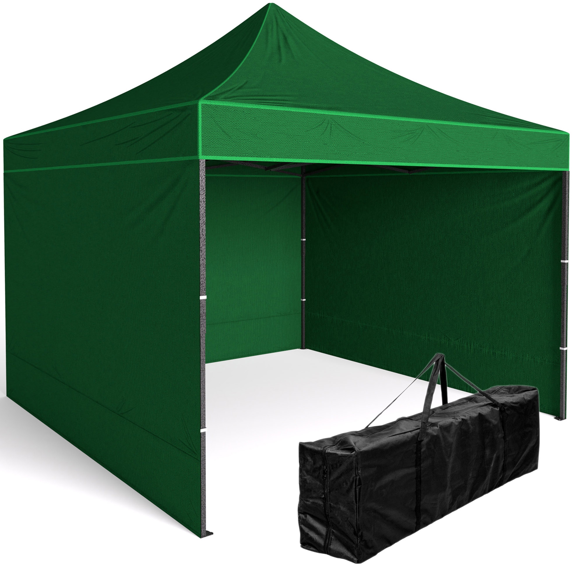 Ekspress prekybos paviljonas 3x3 m 3 sienos žalios spalvos