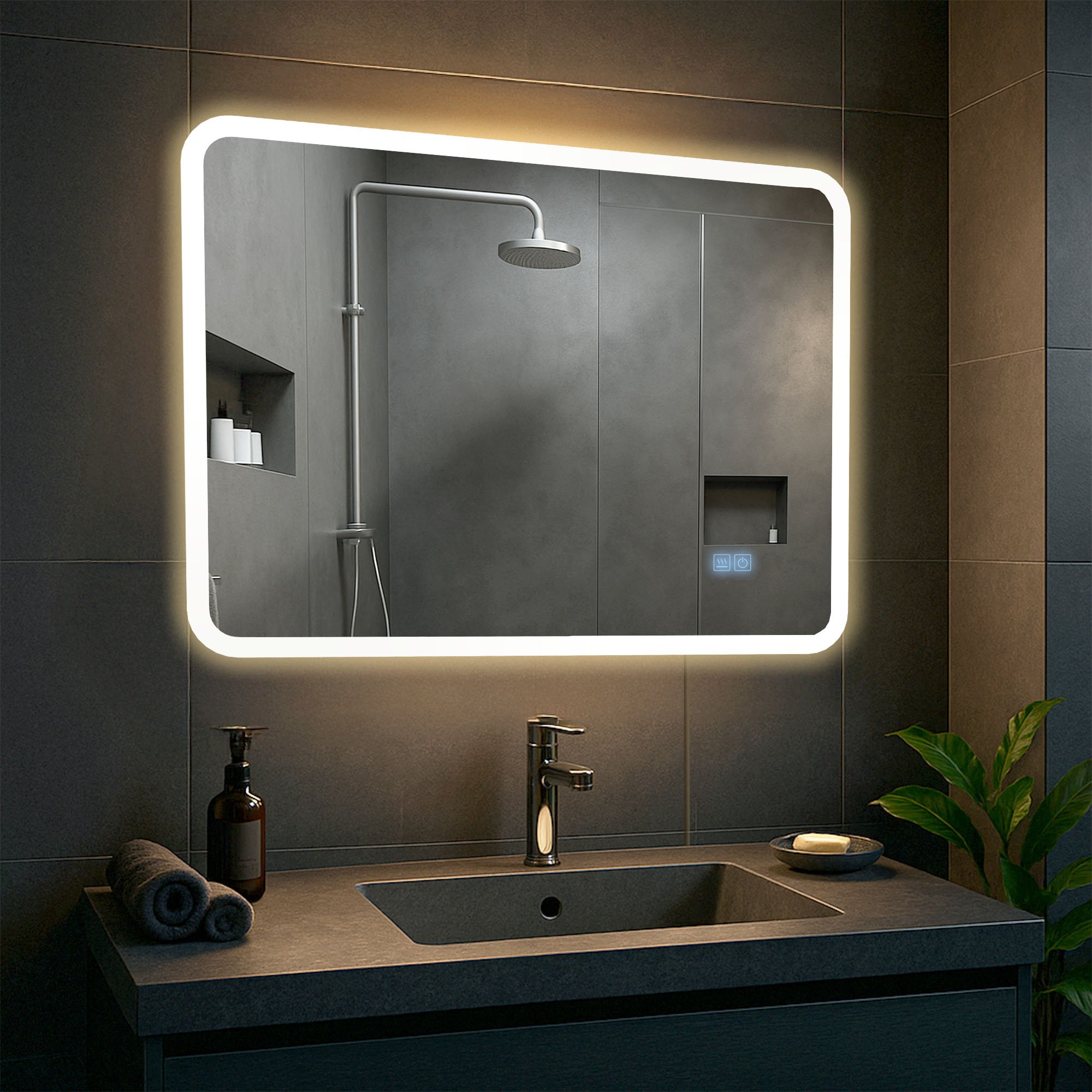Vonios kambario veidrodis Jericho 60x80 su "Bluetooth