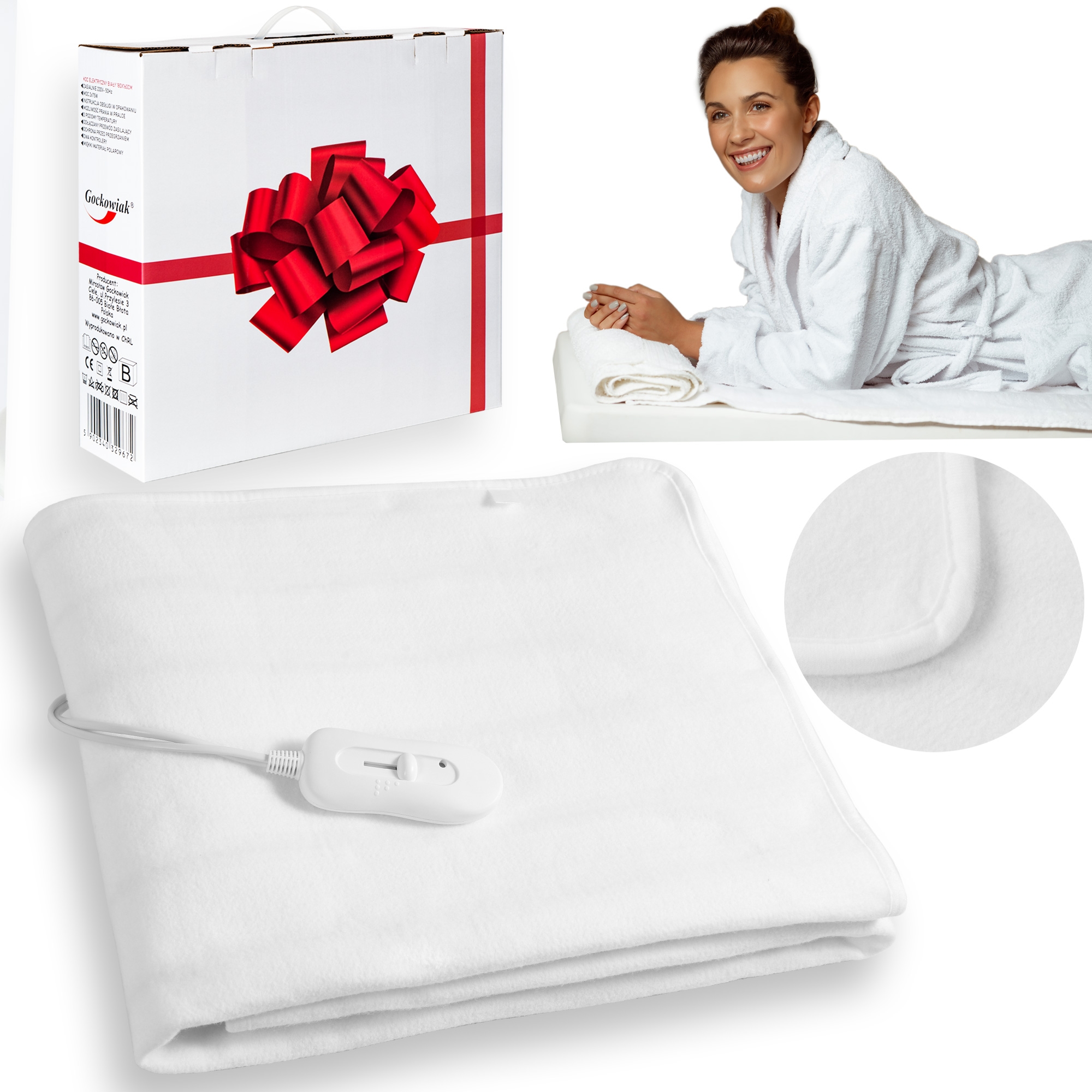 Šildymo kilimėlis KAMA WHITE 150x80 cm 60W