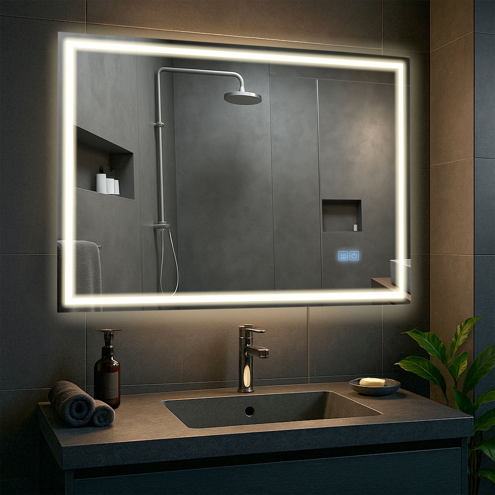 Vonios veidrodis Jaffrey 70x100 mit Bluetooth