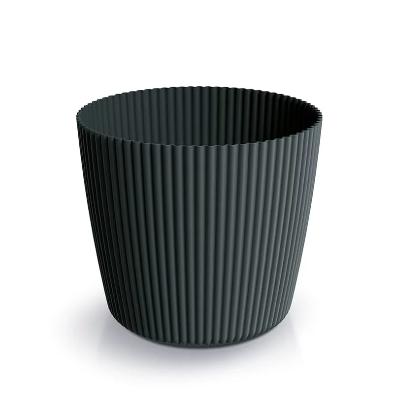 Plastikinis vazonas MILLY ROUND, juodos sp., 11 x 10 cm