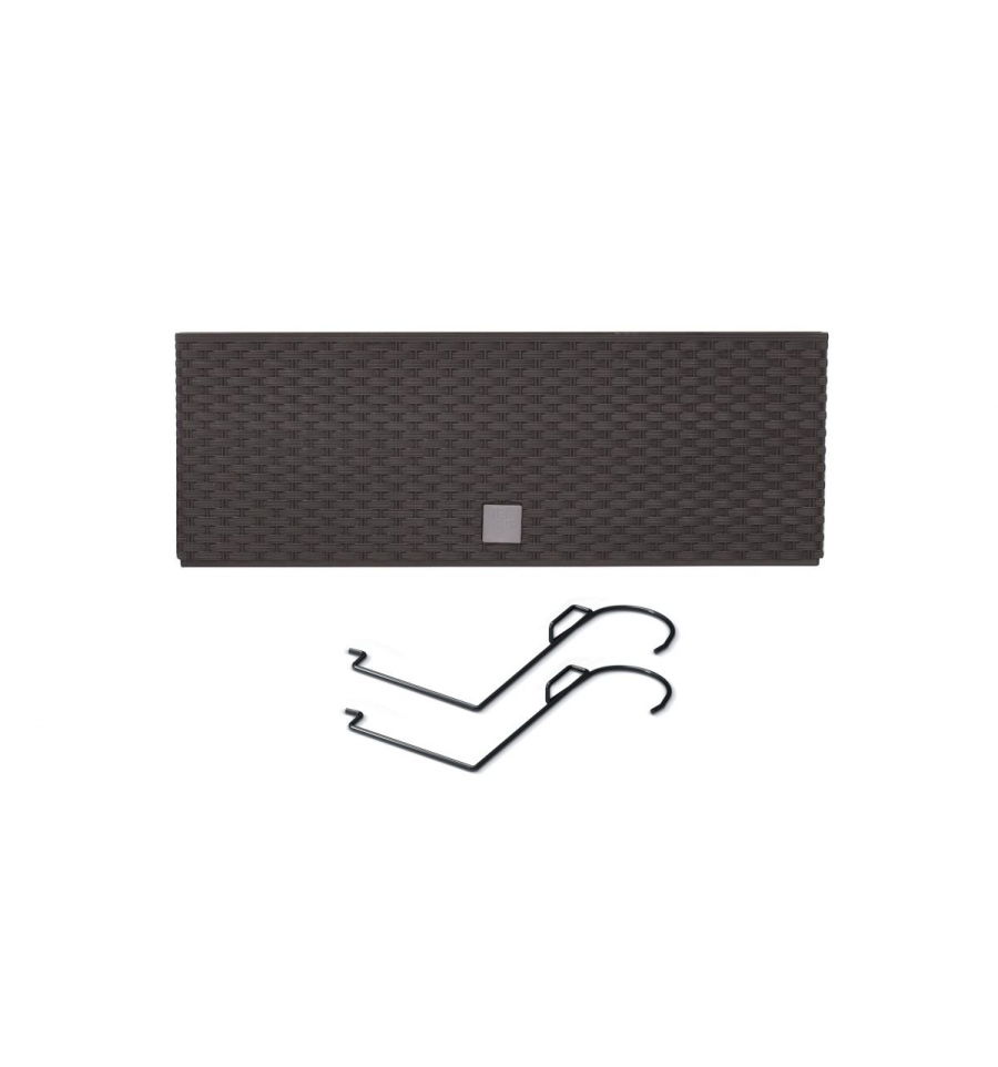 Lauko plastikinis vazonas RATO CASE W, rudos sp., 18 x 58 x 20 cm