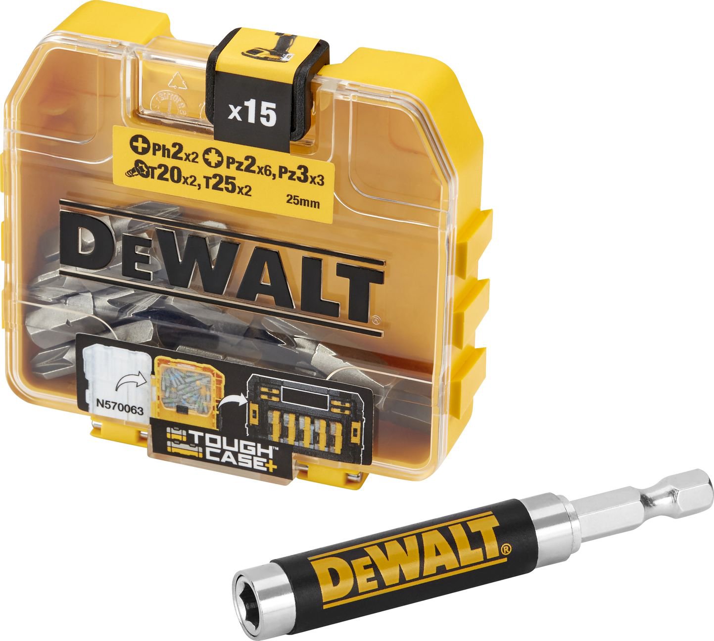 Dewalt Set of bits 15pcs + magnetic fixture (DT71511)