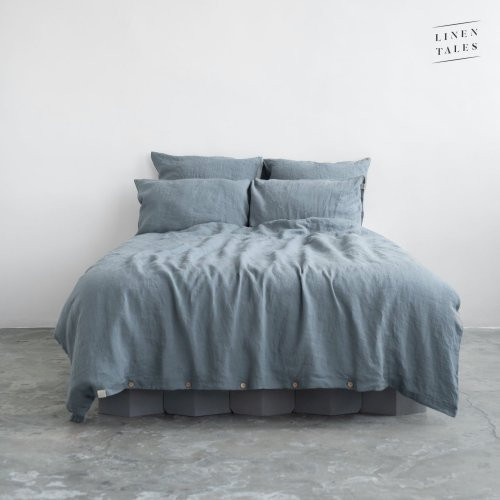 Linen Tales Blue Fog Linen Duvet Cover Set Lininis patalynės užvalkalų komplektas, 200x200 50x70*2