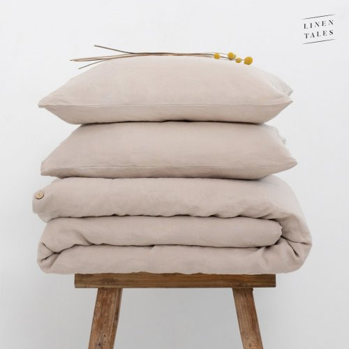 Linen Tales Warm Sand Hemp Duvet Cover Set Kanapių pluošto patalynės komplektas, 200x200 50x70*2