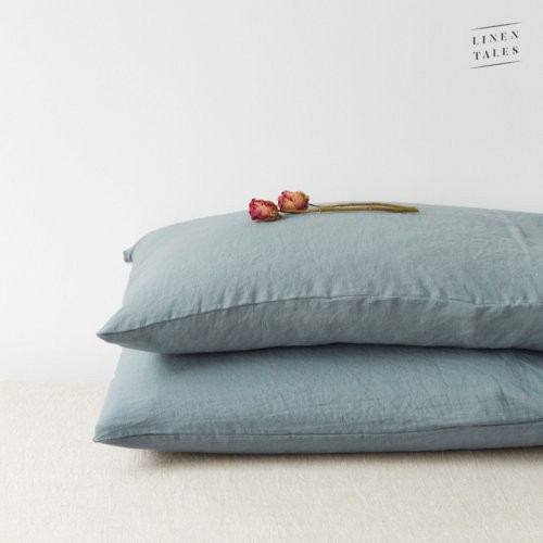Linen Tales Linen Pillowcase Lininis pagalvės užvalkalas, Blue Fog