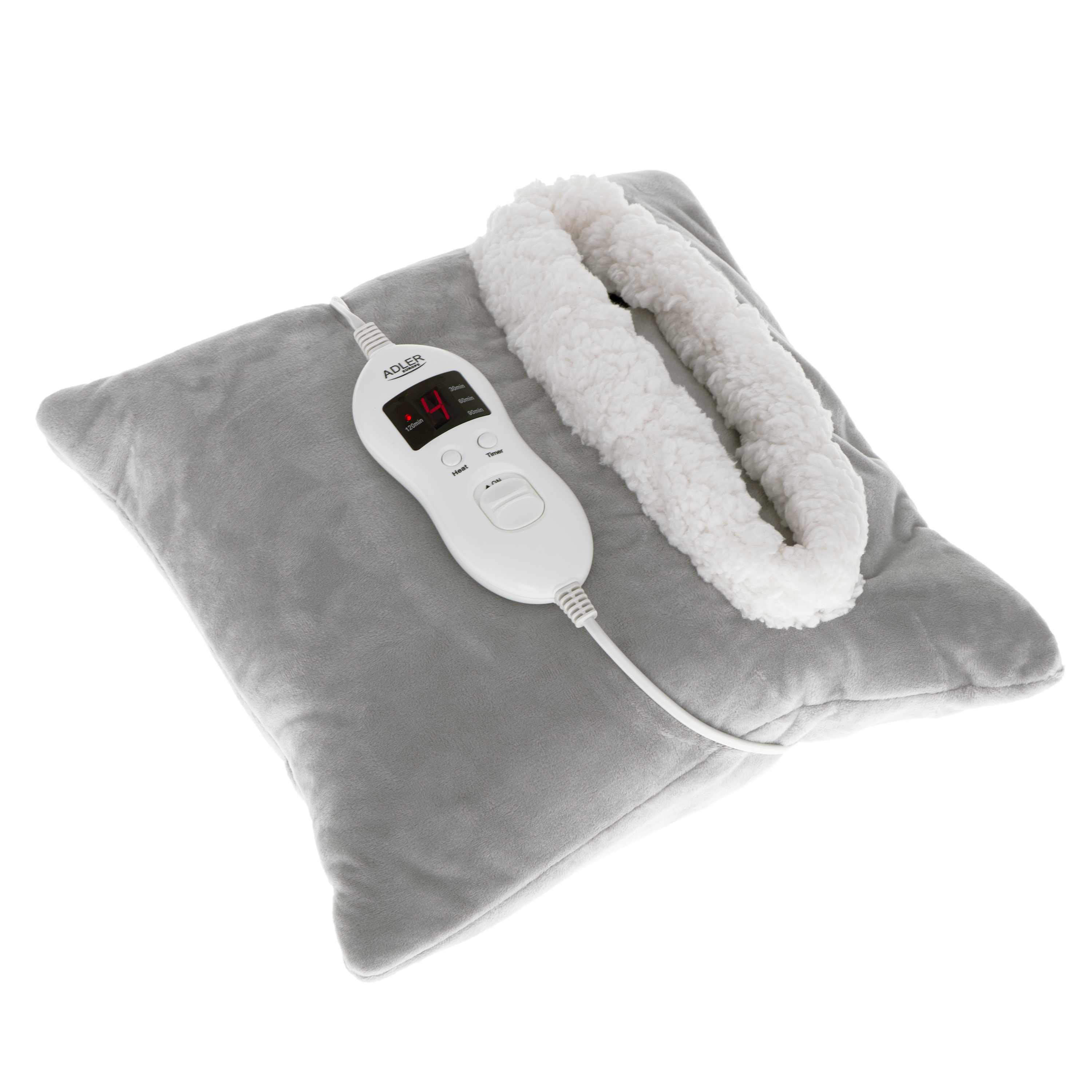 Šildoma antklodė rankoms Adler Heating Blanket AD 7412 Number of heating levels 8, Number of persons 1, Washable, Soft fleece, 80 W, Grey