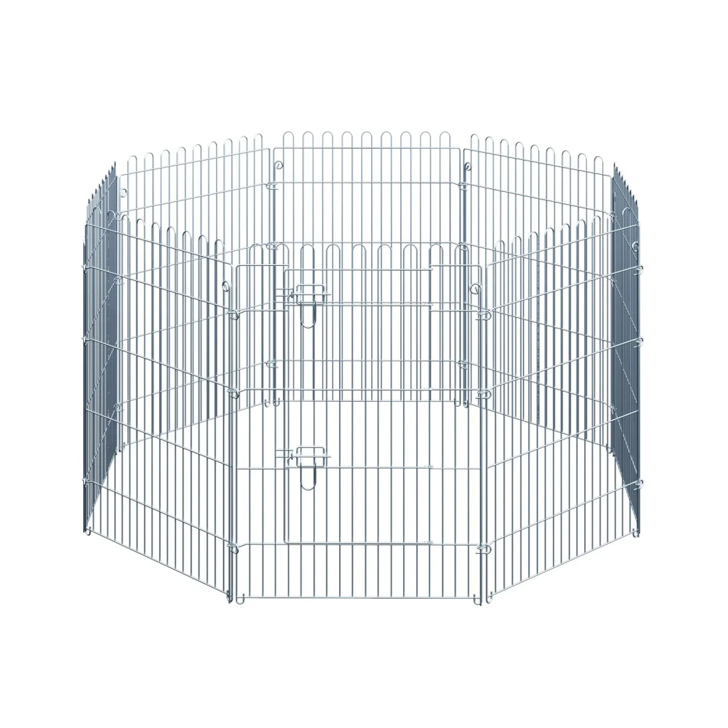 Metalinė sulankstoma tvorelė augintiniams, šuniukų aptvaras 63x91 cm
