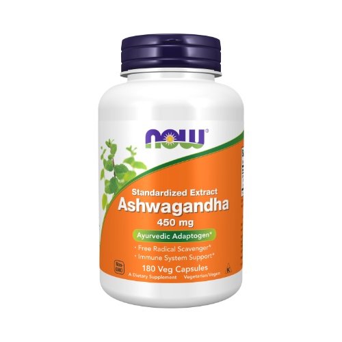 NOW Ashwagandha 450mg, 180 kapsulių