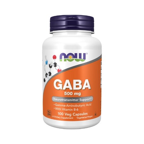 NOW GABA 500mg, 200 veganiškų kapsulių