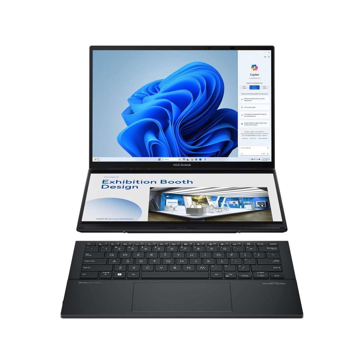 Notebook, ASUS, ZenBook Series, DUO, UX8406MA-PZ103W, CPU Core Ultra, u9-185H, 2300 MHz, 14", Touchscreen, 2880x1800, RAM 32GB,