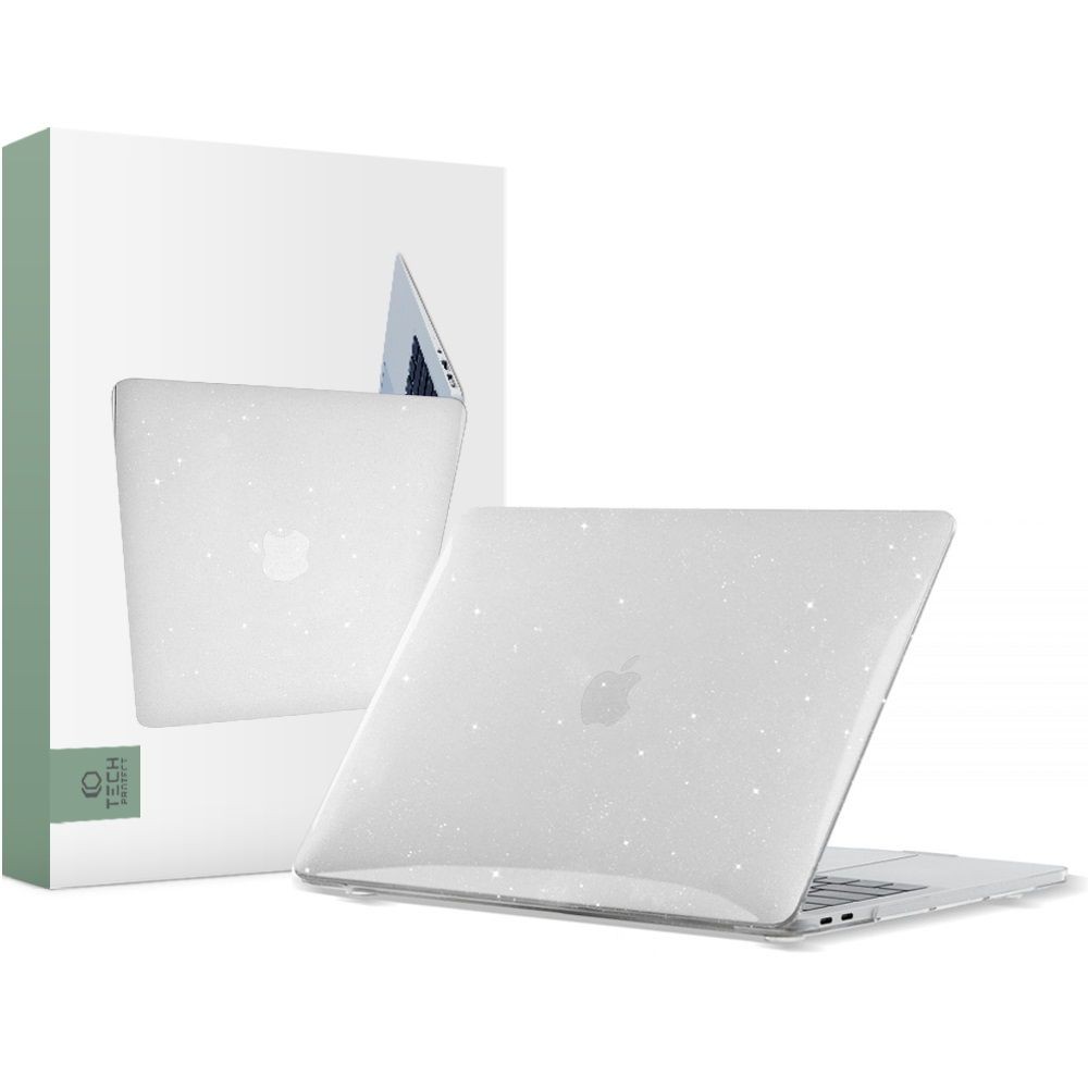 Dėklas su blizgučiais nešiojamam kompiuteriui Macbook Pro 13 2018-2020 "tech-Protect Smartshell" skaidrus (tinka A1708/A1706/A1989/A2289/A2251/A2338)