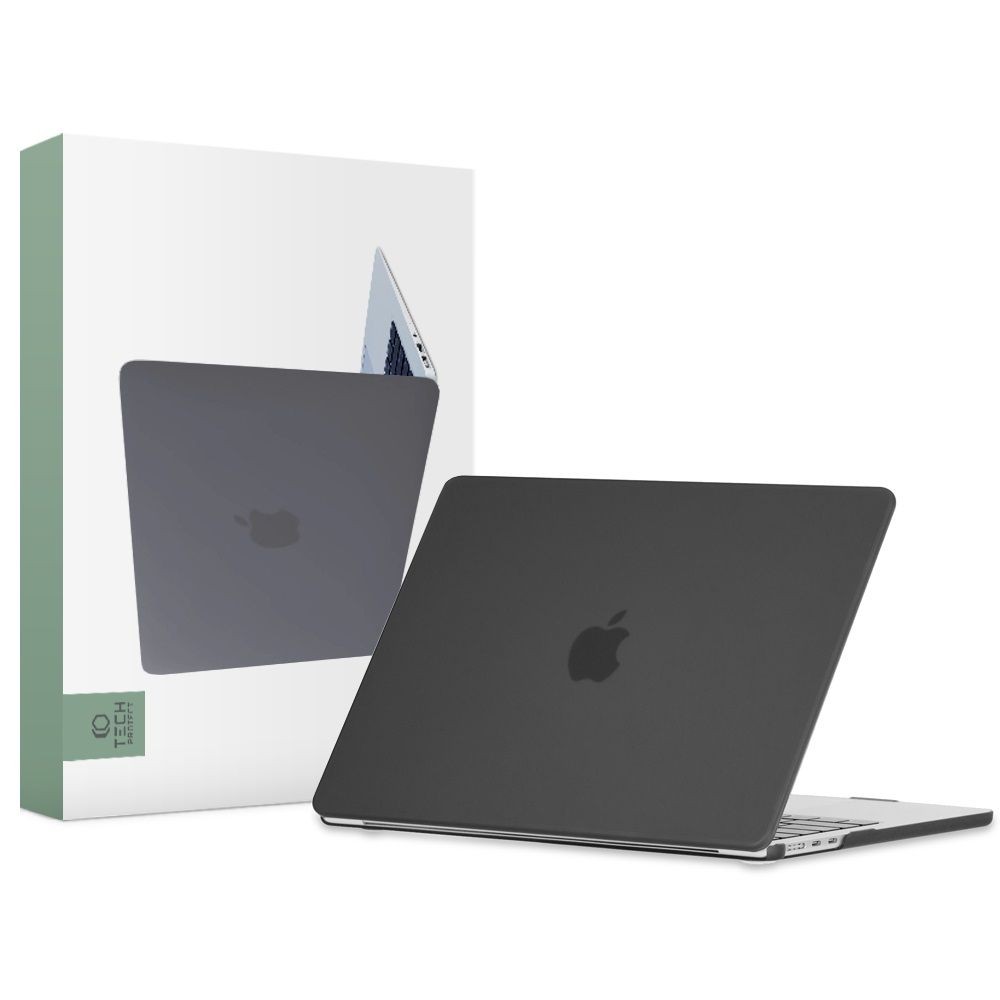 Juodas matinis dėklas Tech-Protect "Smartshell" nešiojamam kompiuteriui Apple Macbook Air 13 M2 / M3 / 2022-2024