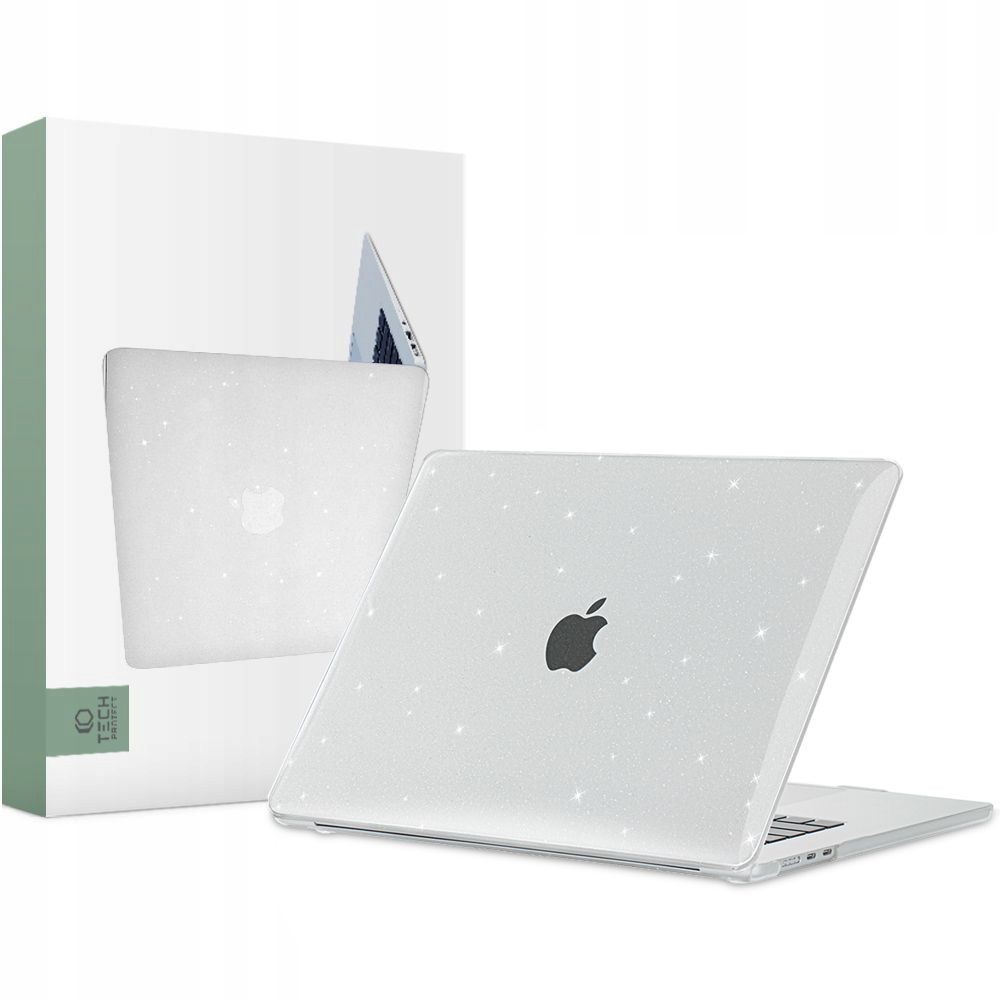 Skaidrus dėklas su blizgučiais "Tech-Protect Smartshell" nešiojamam kompiuteriui Macbook Air 15 2023