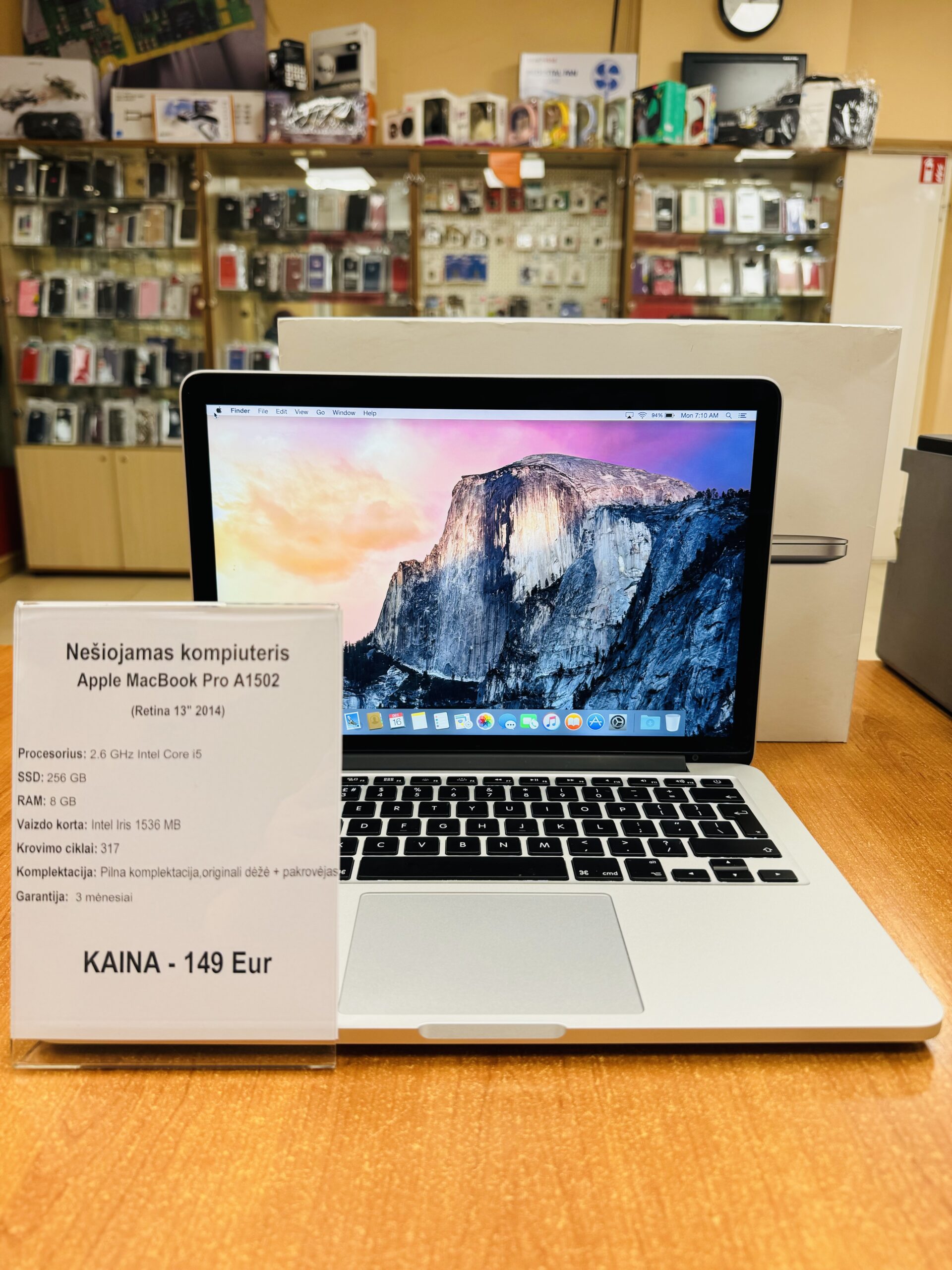 Apple MacBook Pro 13" 2014, i5, 8 GB RAM, 256 GB SSD, Cycle 317