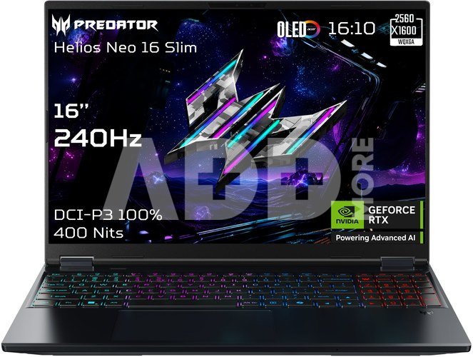 Acer Predator Helios Neo 16S AI OLED PHN16S-71-96S5 16" FHD i9-275HX/32GB/1000GB/NVIDIA GF RTX 5070 Ti/Win11/ENG kbd/Black/2Y Warranty