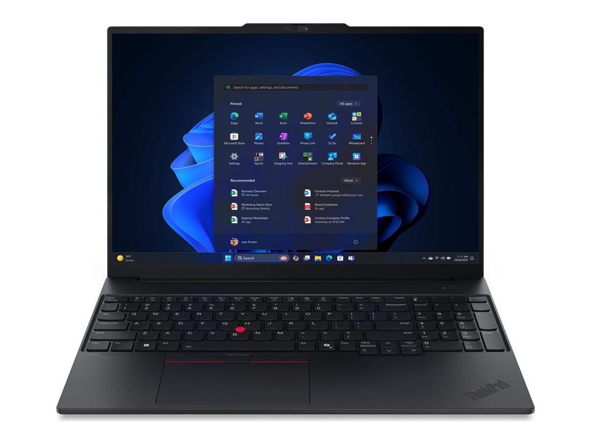 Lenovo ThinkPad E16 Gen 3 16 WUXGA AMD R5 230/16GB/512GB/AMD Radeon 760M/WIN11 Pro/ENG Backlit kbd/Black/FP/3Y Warranty | Lenovo
