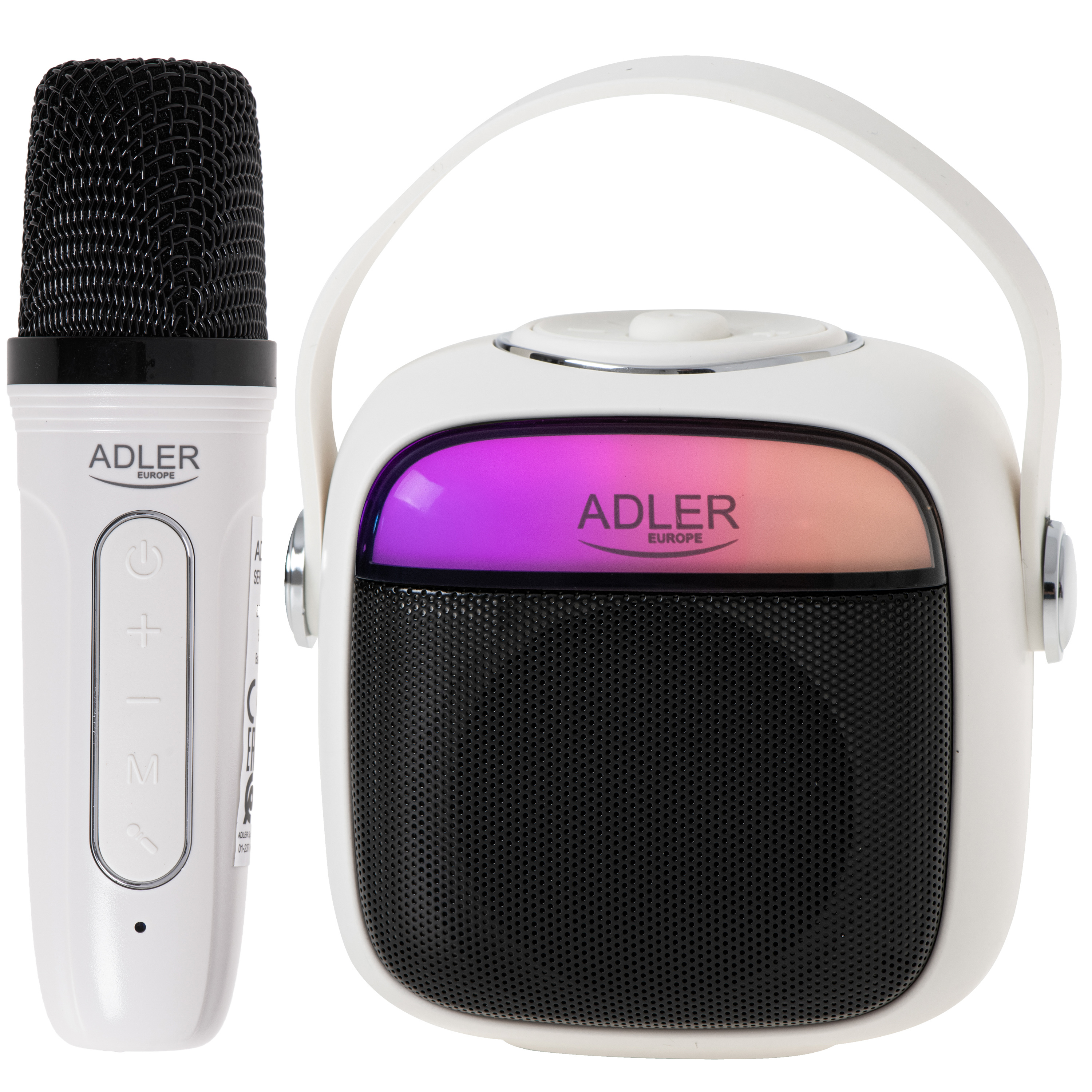 Adler Karaoke Speaker With Microphone | AD 1199W | Bluetooth | White | Portable | Wireless connection