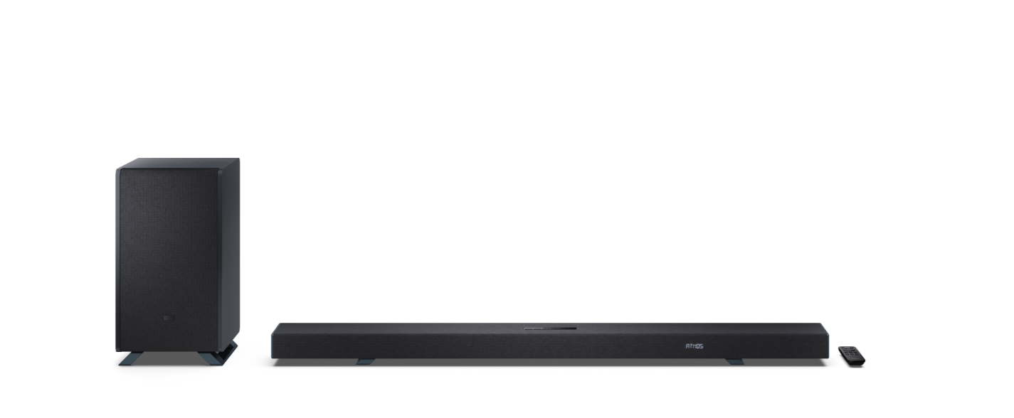 Sharp HT-SBW55121(BK) Q 5.1.2 Dolby Atmos/ DTS:X Soundbar with Wireless Subwoofer, Black | Sharp