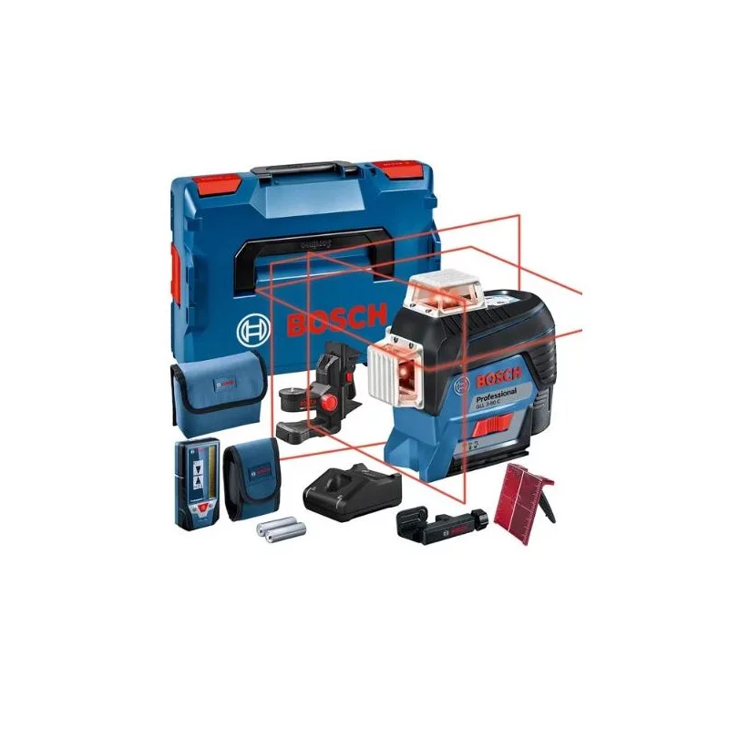 Lazerinis nivelyras + laikiklis BM1 + Lazerio imtuvas LR7 Bosch GLL 3-80 C (su L-BOXX 136)