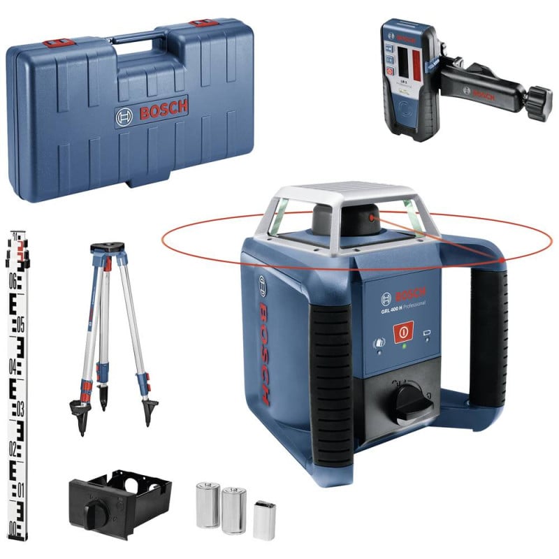 Bosch 360 laipsnių lazerinis nivelyras GRL 400 H (su trikoju ir imtuvu), 06159940JY
