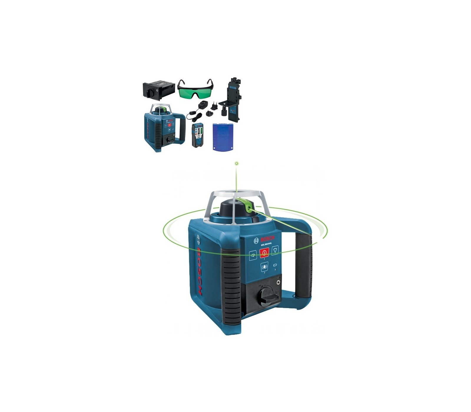 Rotacinis lazeris Bosch GRL 300 HVG, lagaminas + priedai