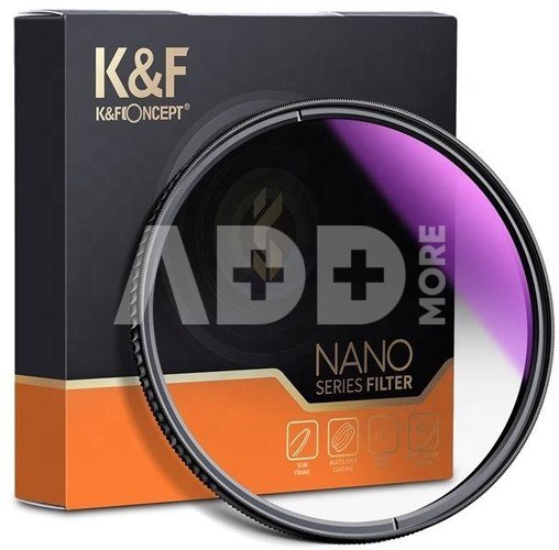 K&F 52MM Nano-X Soft Graduated ND8 Filter, HD, Waterproof, Anti Scratch, Blue Coated
