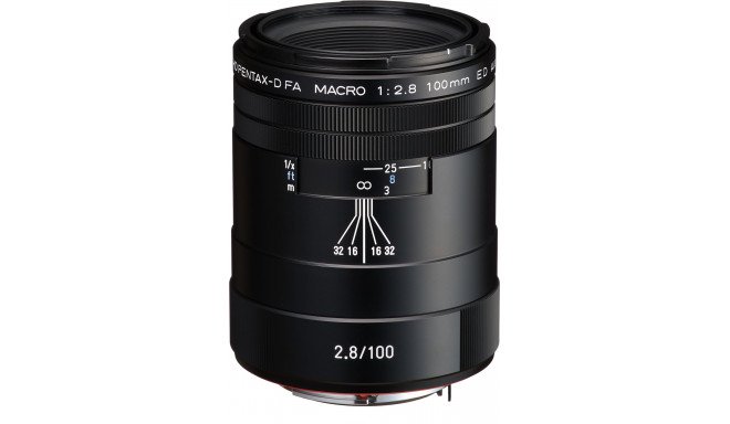HD Pentax D-FA 100mm f/2.8 Macro ED AW lens, black