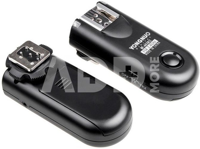 A set of two Yongnuo RF603N II flash triggers with a N1 for Nikon cable