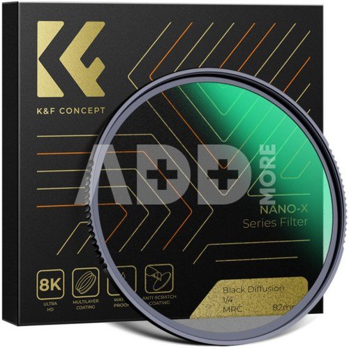 K&F Concept K&F 43MM Nano-X Black Mist Filter 1/4, HD, Waterproof, Anti Scratch, Green Coated