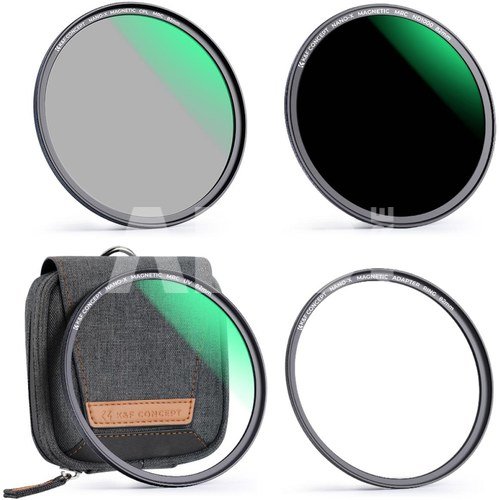 K&F Concept K&F 55mm Magnetic 3pcs Filter Kit, MCUV+CPL+ND1000+Filter Ring, HD, Waterproof, Anti Scratch