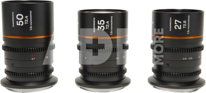 Laowa NanomorphÂ S35 PrimeÂ 3 LensÂ BundleÂ (27mm, 35mm, 50mm) (Amber) L Mount