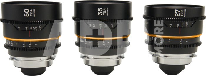 Laowa NanomorphÂ S35 PrimeÂ 3 LensÂ BundleÂ (27mm, 35mm, 50mm) (Amber) Arri PL (Default) + EF