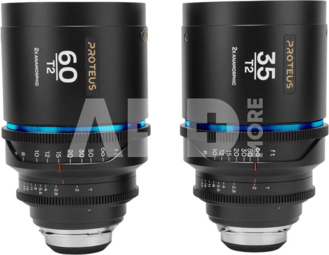 Laowa Proteus 2xAnamorphic 2-Lens Bundle Set A (35mm, 60mm) - Blue - Arri PL/Canon EF (feet)