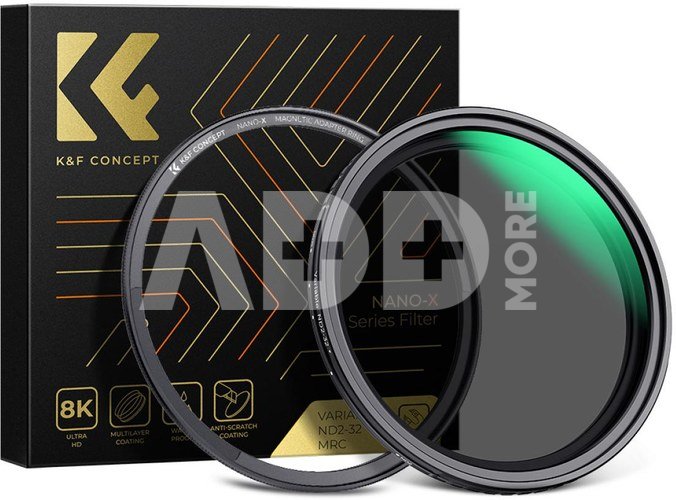 K&F Concept K&F 55MM, NANO-X-Magnetic Variable ND2-32 filter,HD, Waterproof, Anti Scratch, Green Coated,with mag