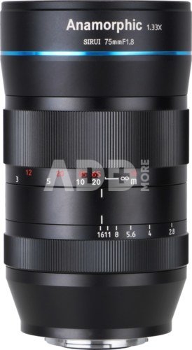 SIRUI ANAMORPHIC LENS 1,33X 75MM F/1.8 E-MOUNT