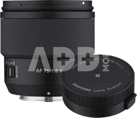 SAMYANG AF 75MM F/1.8 FUJI X + nemokamai pridedama SAMYANG LENS STATION FUJI X