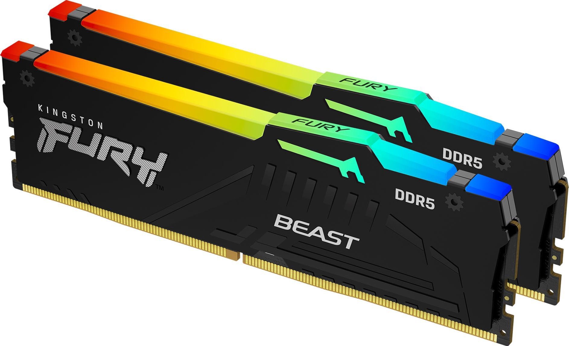 Memory Kingston Fury Beast RGB, DDR5, 16 GB, 5200MHz, CL36 (KF552C36BBEAK2-16)