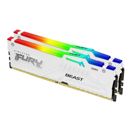 Atmintis Kingston KF560C30BWEAK2-32 32GB 6000MT/s DDR5 CL30 DIMM (Kit of 2) FURY Beast White RGB EXP