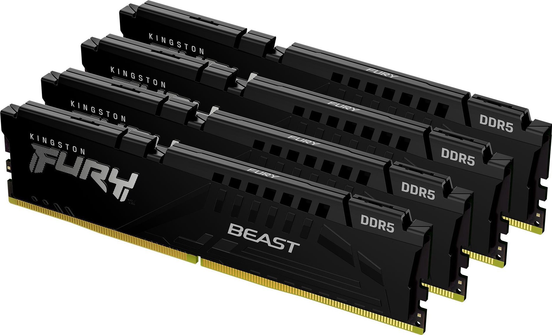 Memory Kingston Fury Beast, DDR5, 128 GB, 5600MHz, CL40 (KF556C40BBK4-128)