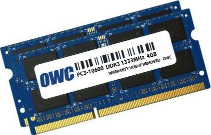 Laptop memory OWC SODIMM, DDR3, 8 GB, 1333 MHz, CL9 (OWC1333DDR3S08S)