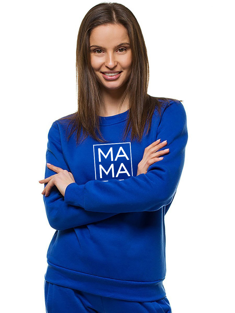 Moteriškas mėlynas džemperis MAMA