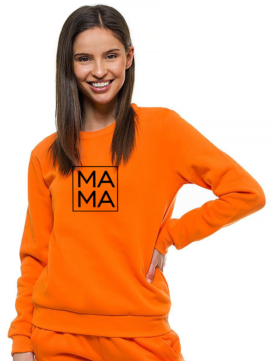 Moteriškas oranžinis džemperis MAMA